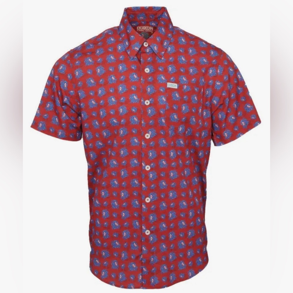 Dixxon "Rosa Muerta" men's size XL short sleeve Party Shirt.